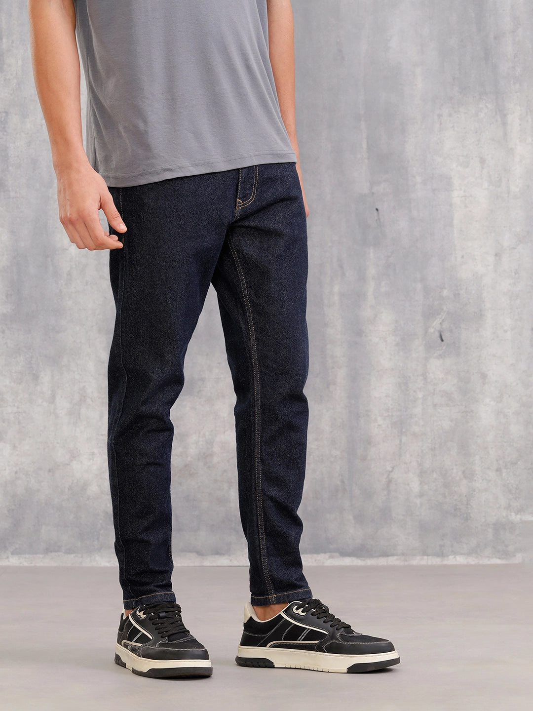 Blue Rinse Wash Skinny Crop Jeans I Blue