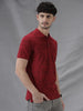 Wrogn Script AOP Red Polo T-Shirt