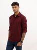 Solid Slim Fit Full Sleeve Shirt | Wine | WSH02FSSL0318S