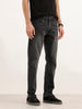 Faded Straight Fit Denim Jeans | Black