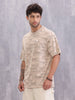 Typo Inspired Aop Oversized Fit T-shirt | Beige