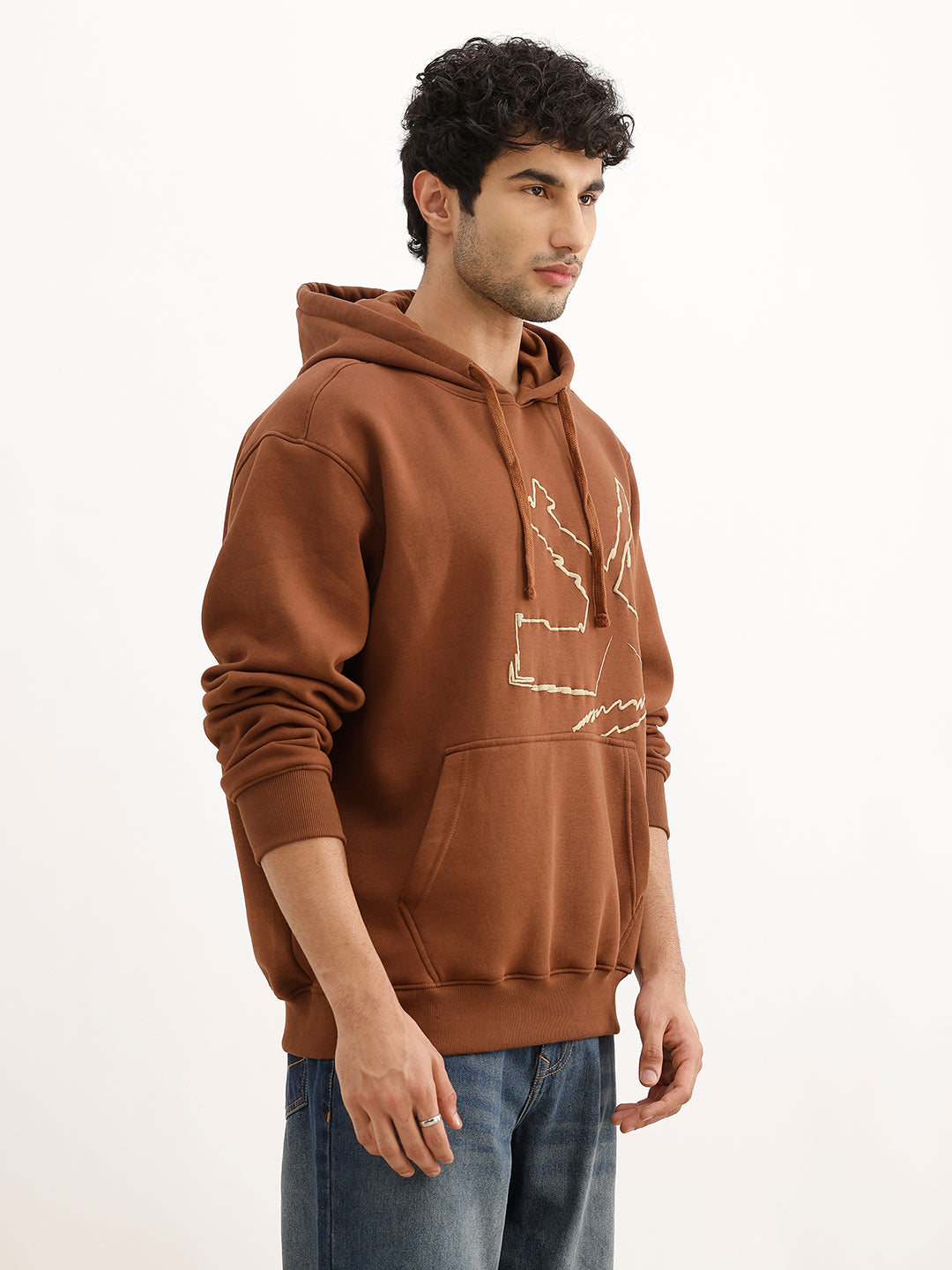 Classic Puff Printed Hooded Sweatshirt | Brown