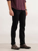 Slim Fit Solid Denim Jeans  | Black