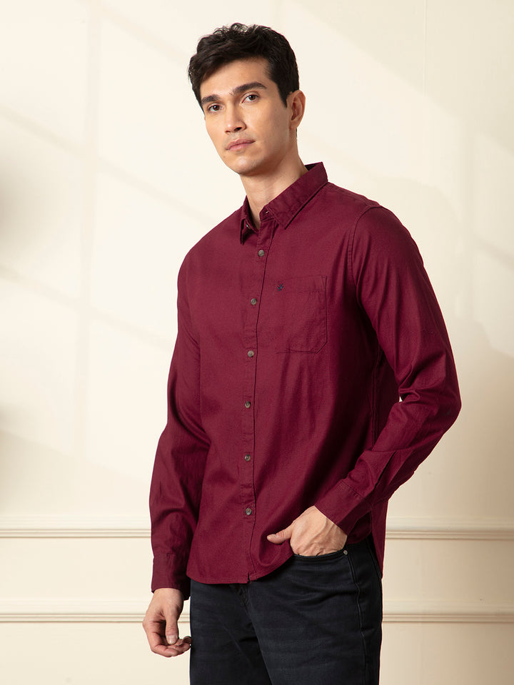 Classic Pure Cotton Shirt | Maroon