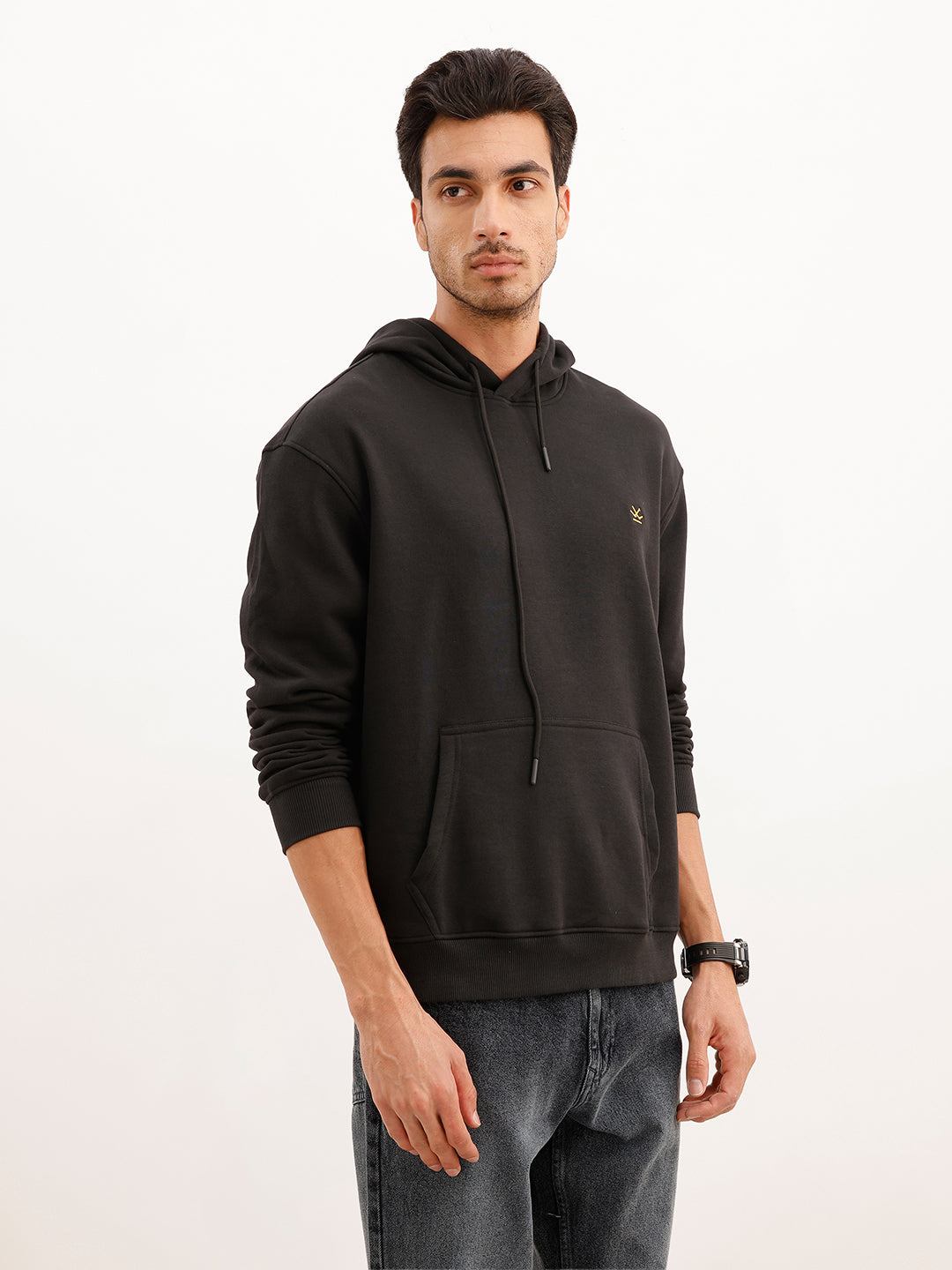 Classic Back Printed Hoodie | Black | WTSS7307M