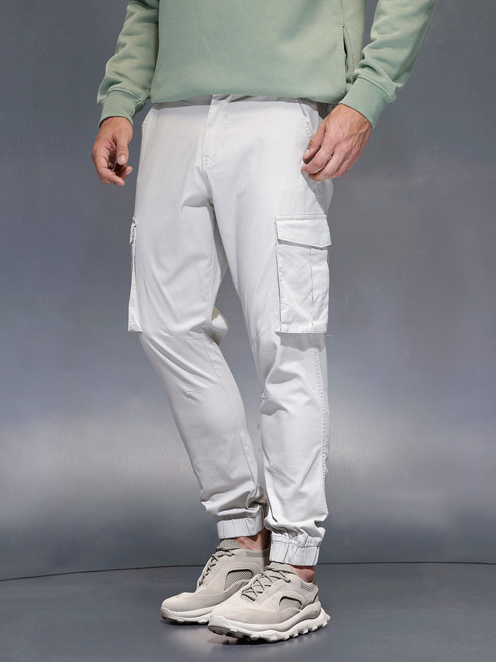 Men's straight fit trouser with cargo pockets | Grey