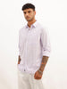 Striped Slim Fit Full Sleeve Shirt | Purple