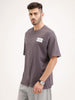 Oversized Cut & Sew Patch Tshirt | Dark Grey