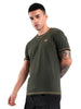 Olive Swerve Crew Neck T-Shirt