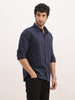 Slim Fit Striped Full Sleeve Shirt | Black
