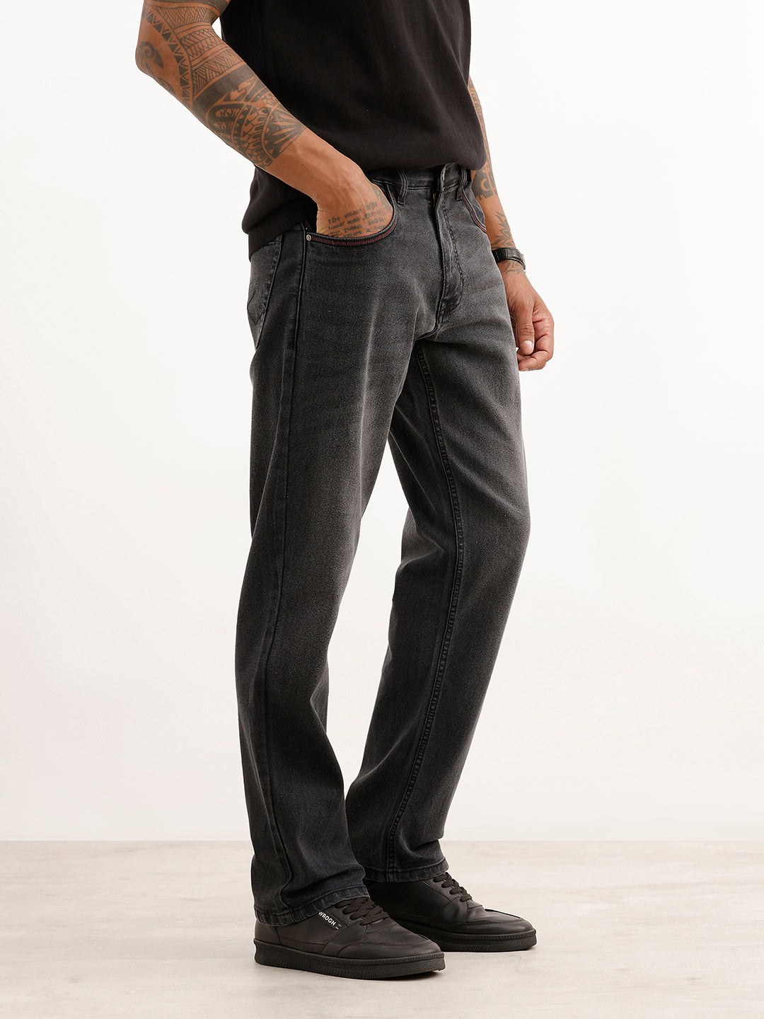 Faded Anti Fit Denim Jeans | Dark Grey