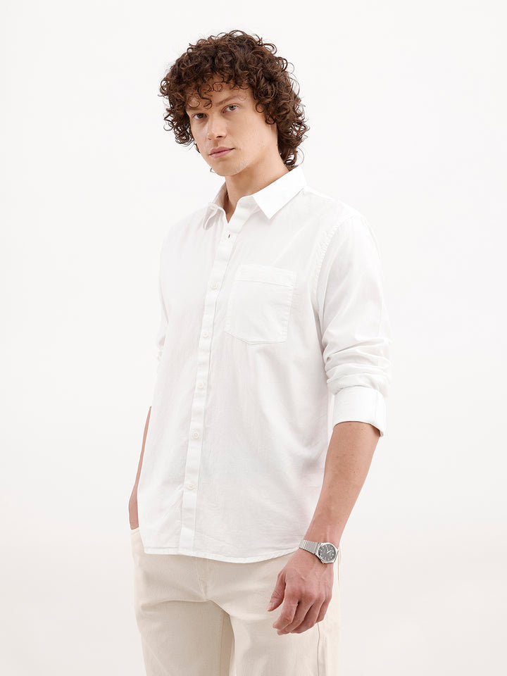 Solid Slim Fit Shirt | White