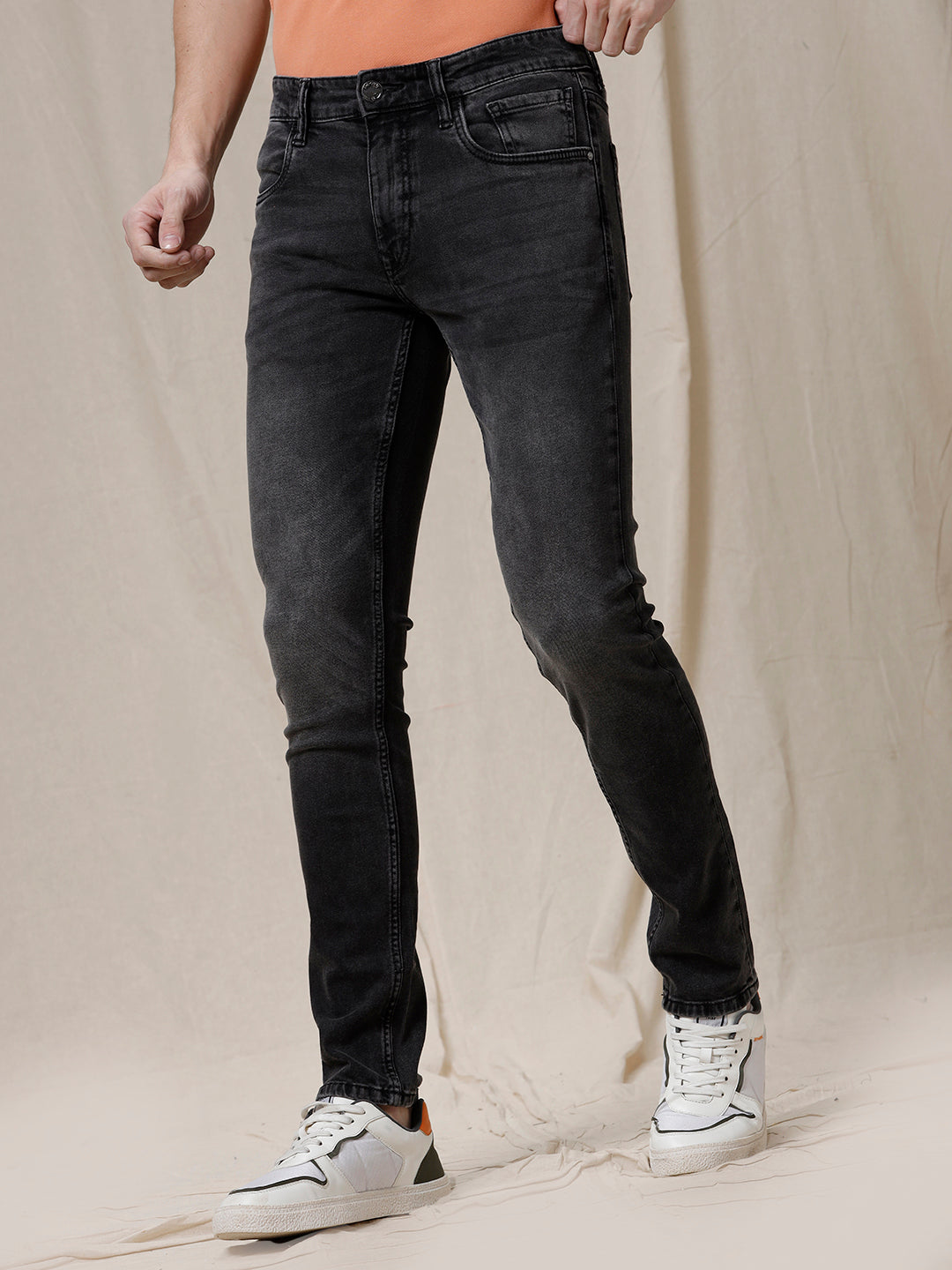 Black Fade Tapered Jeans