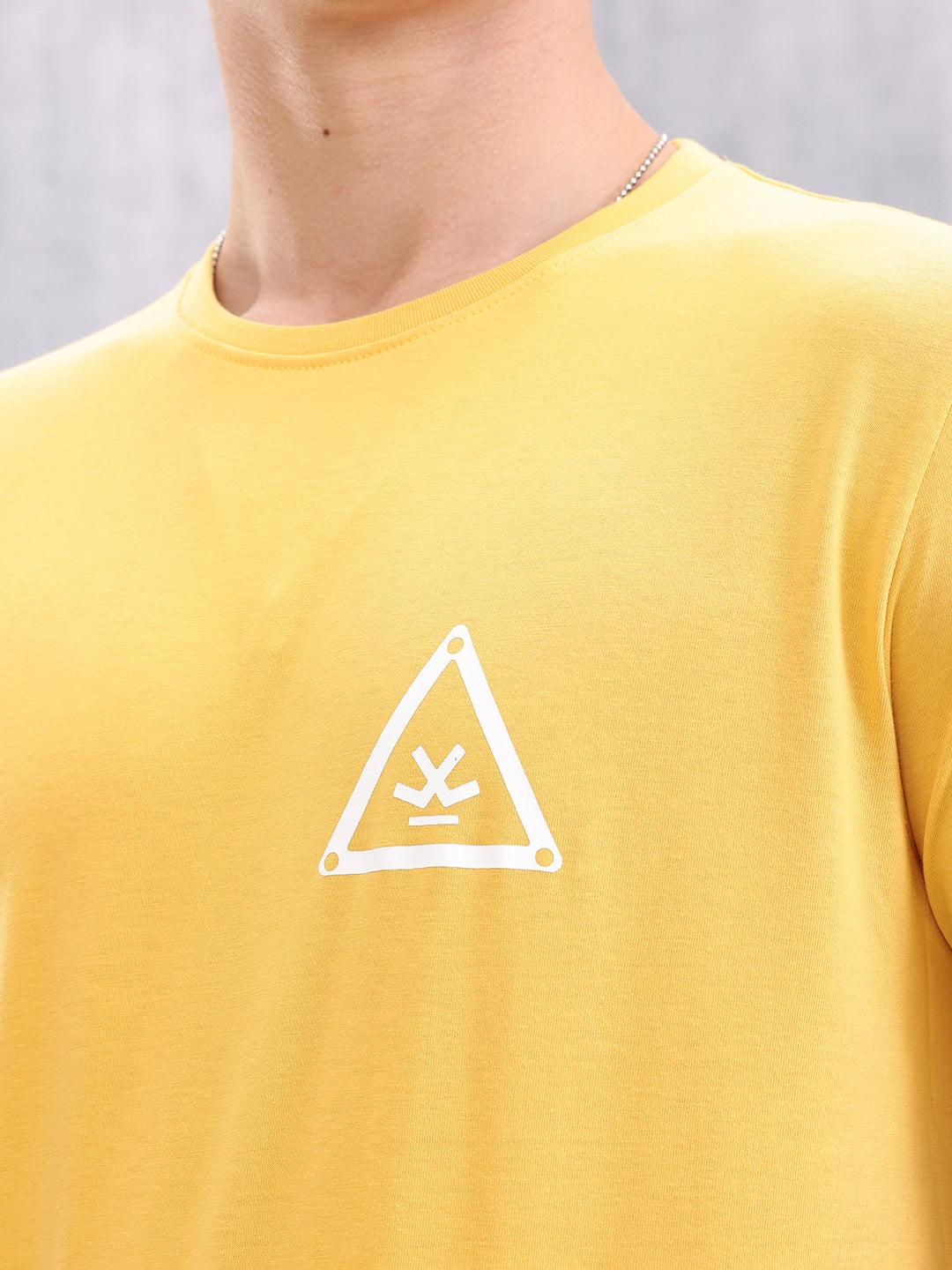 Solid Placement Printed T-Shirt | Yellow