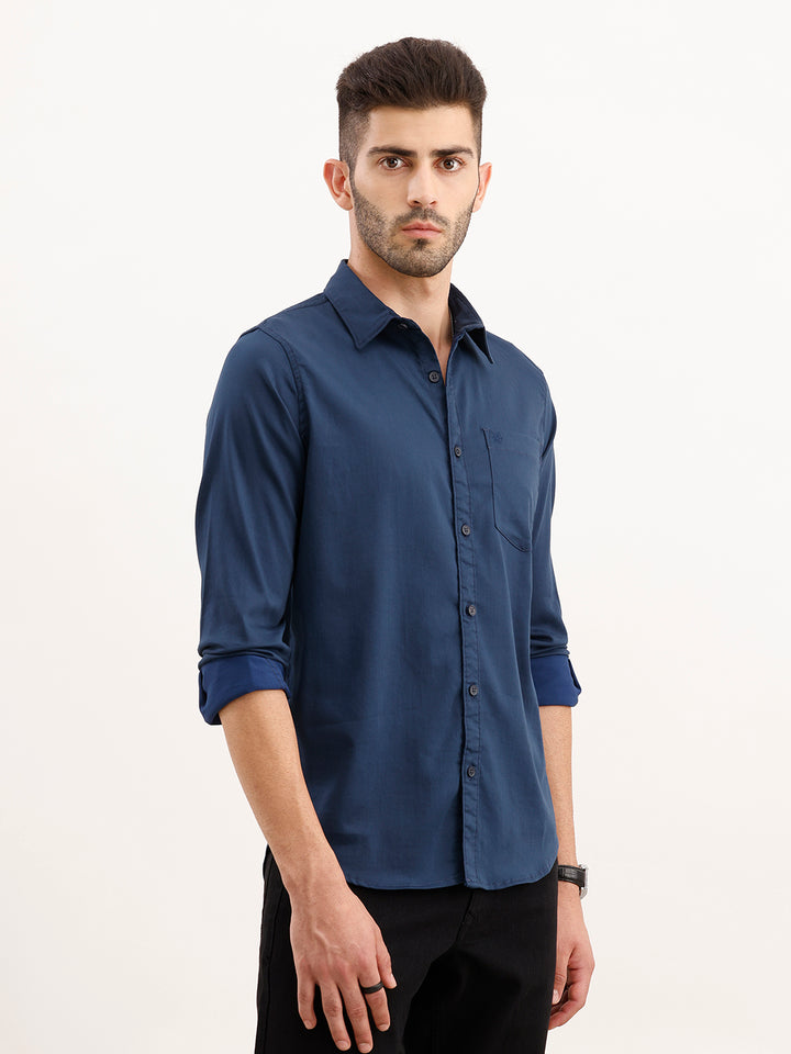 Solid Regular Fit Shirt | Blue