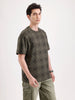 Oversized Popcorn Textured AOP T-Shirt | Olive