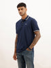 Classic Slim Fit Tipping Collar Polo T-Shirt | Navy Blue | WPT01HSSL1288M