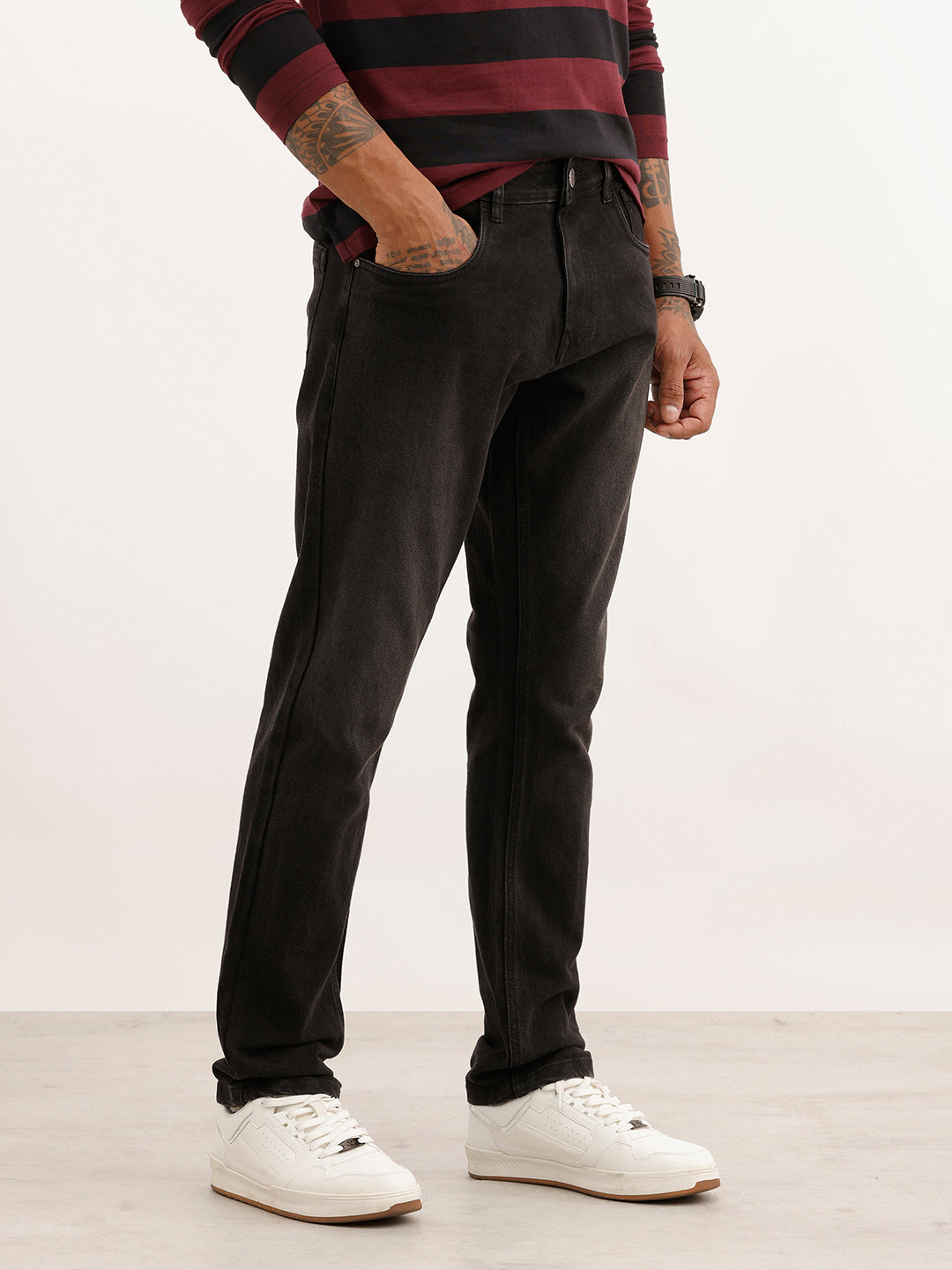 Slim Fit Solid Denim Jeans | Dark Grey | WWJN2354MF