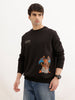 Regular Fit Placement Printed Sweatshirt | Black | WSS02FSRE1102W