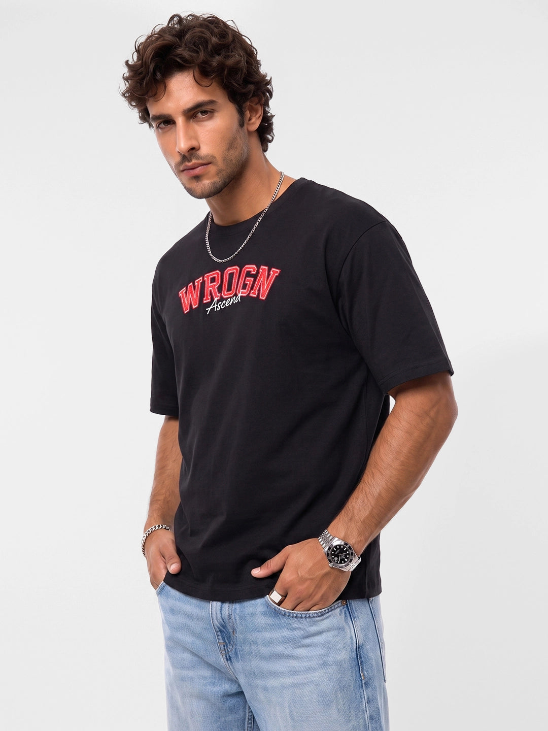 Classic Embroidered Patch Detail T-Shirt | Black