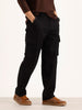 Solid Loose Fit Cargo Trouser | Black