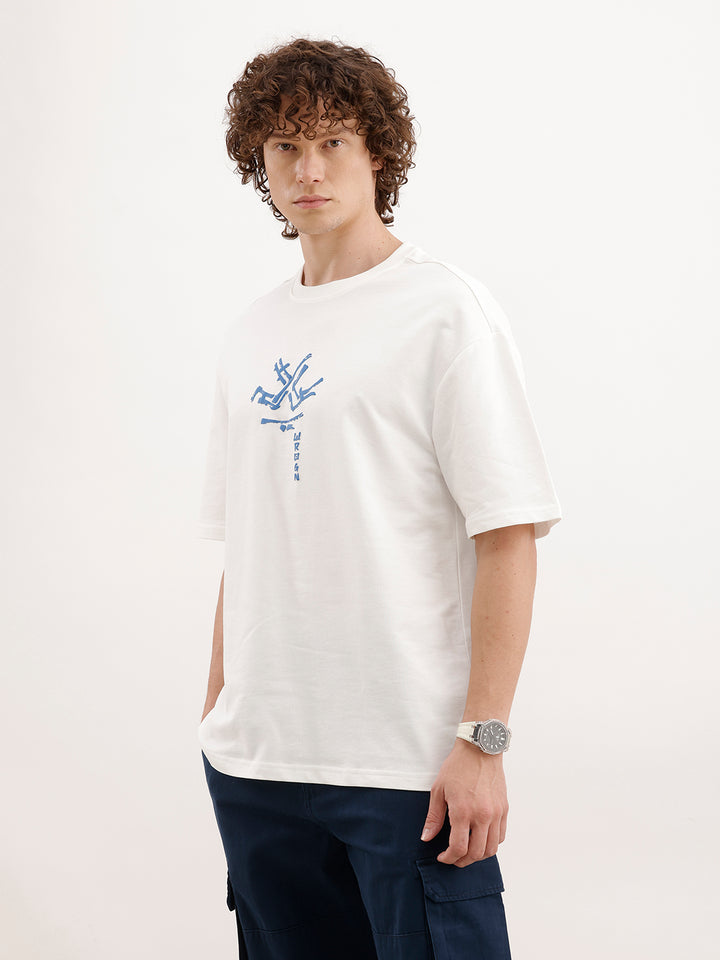 Oversized Back Printed T-Shirt | Off White