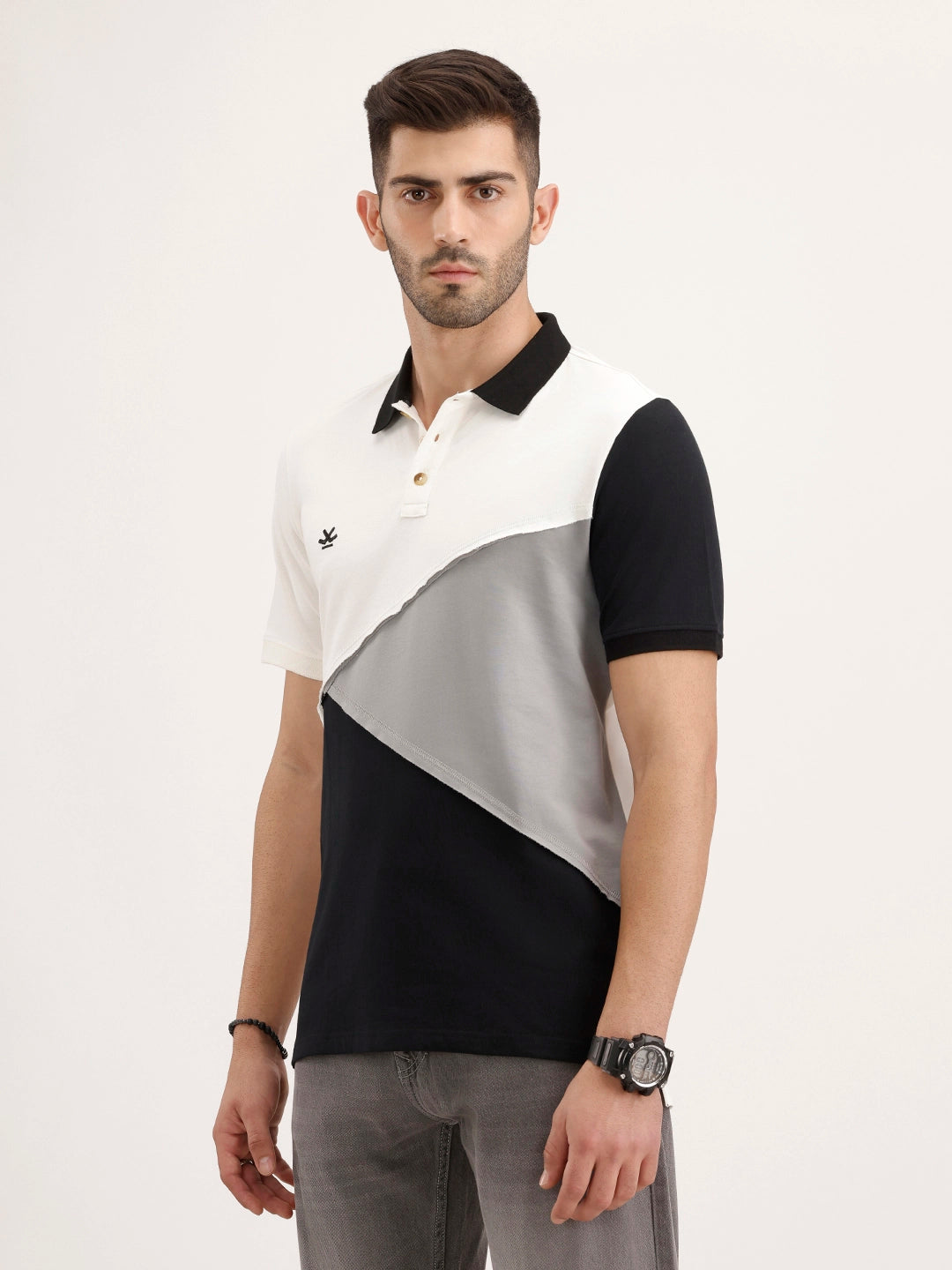 Slim Fit Cut & Sew T-Shirt | Off White