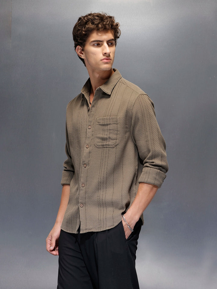 Men's Comfort Fit Casual Shirt  |  Grey
