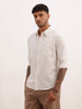 Classic Striped Linen Blend Shirt | Beige | WWSH0696MAZ