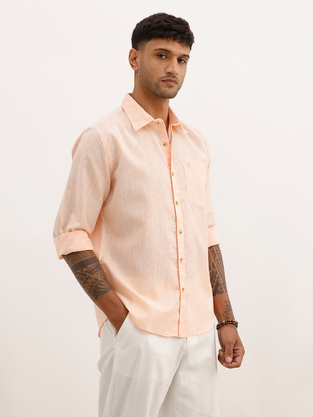 Solid Regular Fit Full Sleeve Shirt | Orange | WVSH2527F