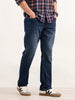 Faded Straight Fit Denim Jeans  | Blue