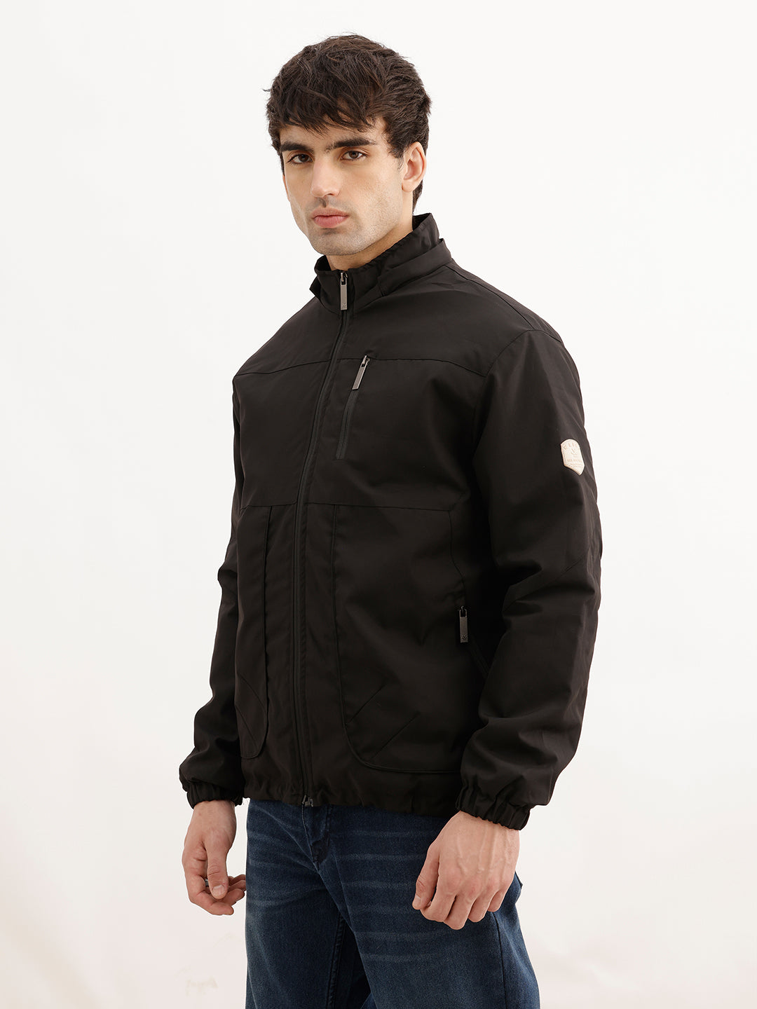 Solid Comfort Fit Hooded Jacket | Black | WJK02FSCM1001W