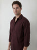 Solid Comfort Fit Full Sleeve Shirt | Wine