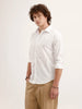 Textured Slim Fit AOP Shirt | White