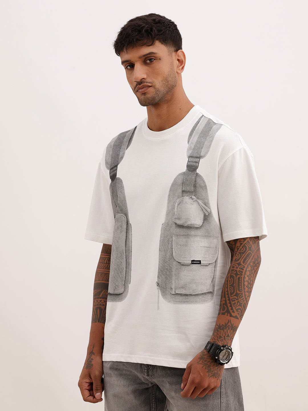 Oversized Placement Printed T-Shirt | Off White | WTS02HSOS1095S