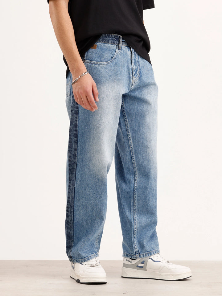 Loose Fit Denim Jeans | Light Blue