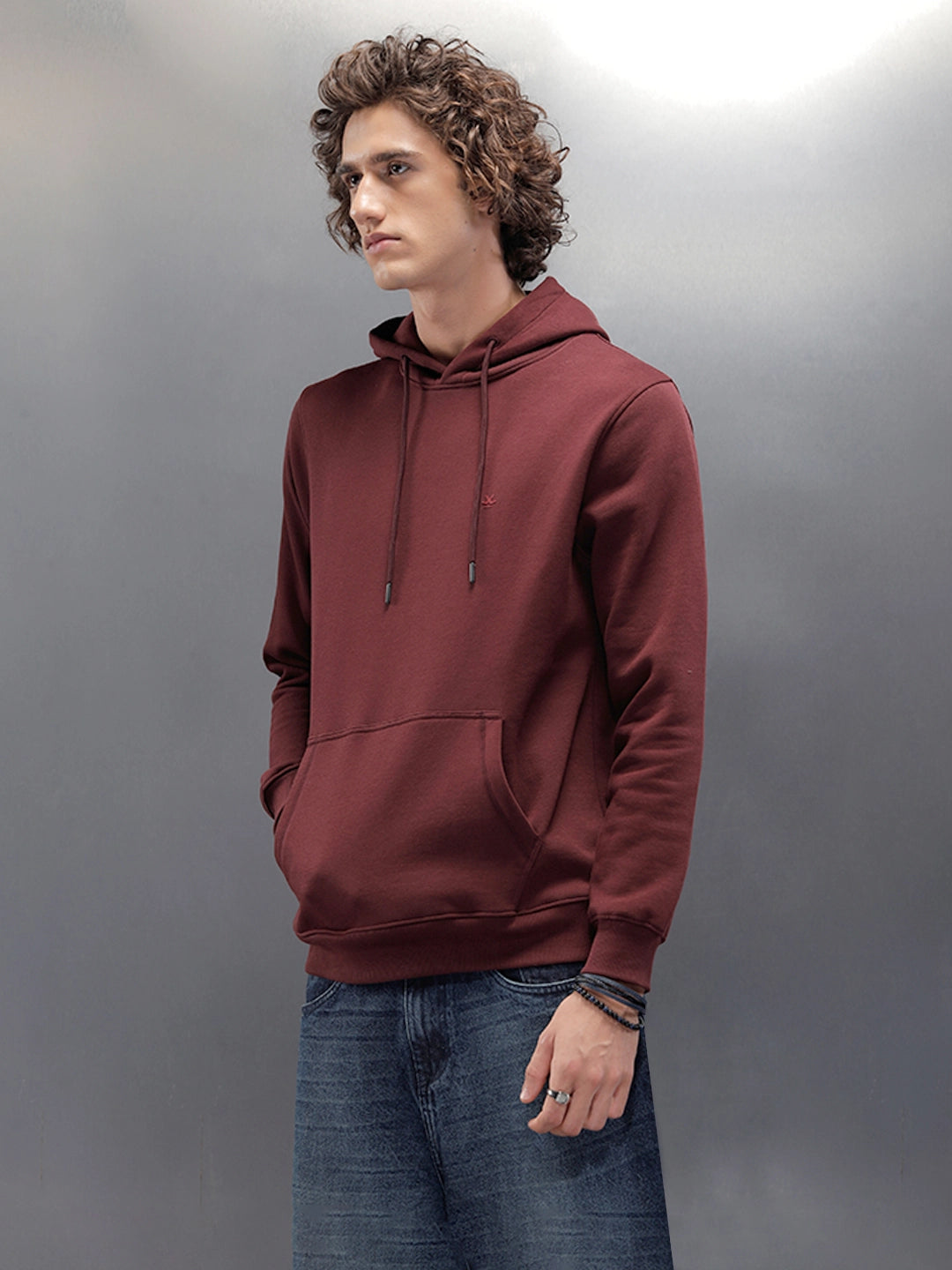 Regular Fit Maroon Hooded Pullover In Super Soft Fabric | Maroon