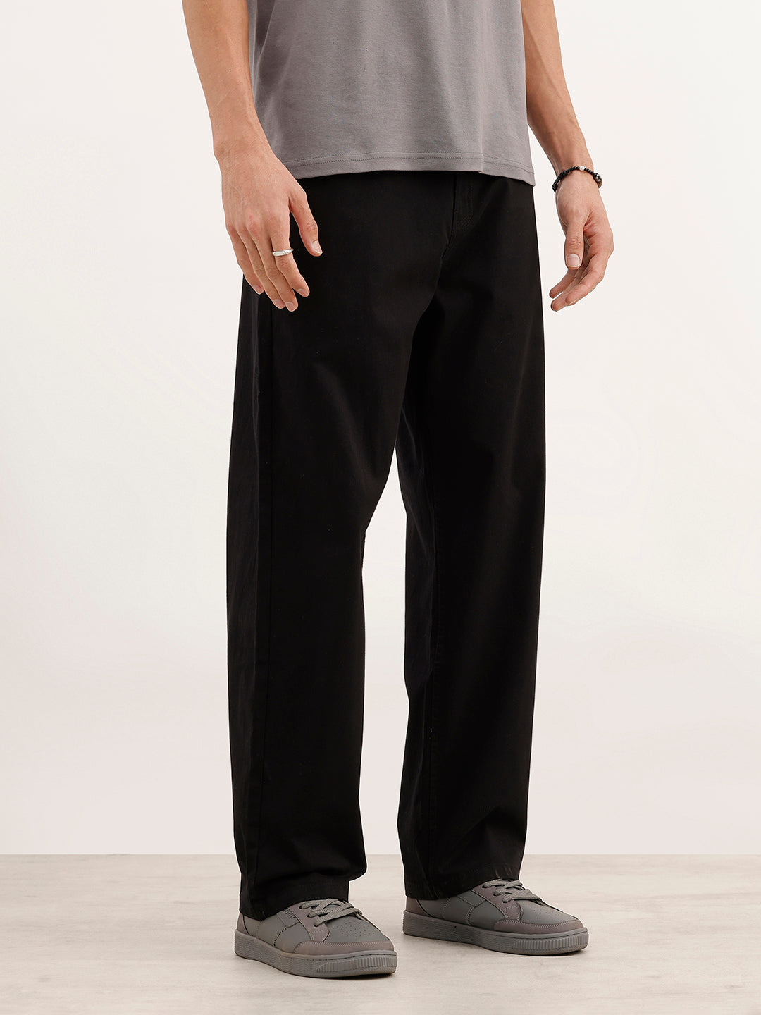 Solid Loose Fit Trouser | Black