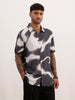 Slim Fit AOP Half Sleeve Shirt | Black | WSH02HSSL0155S