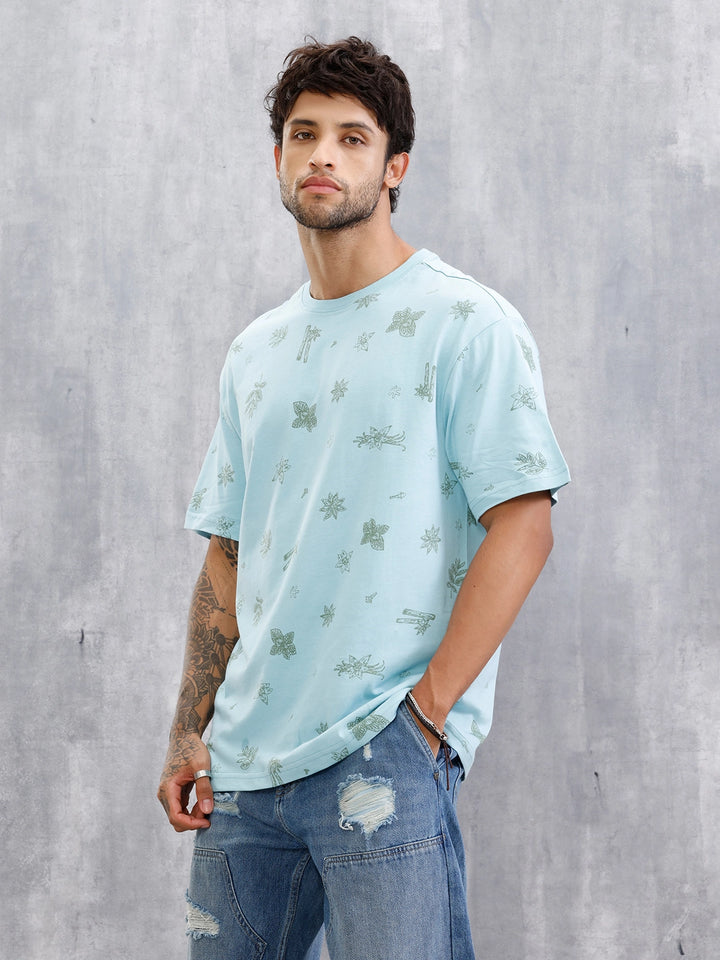 Food Inspired AOP T-Shirt | Light Blue