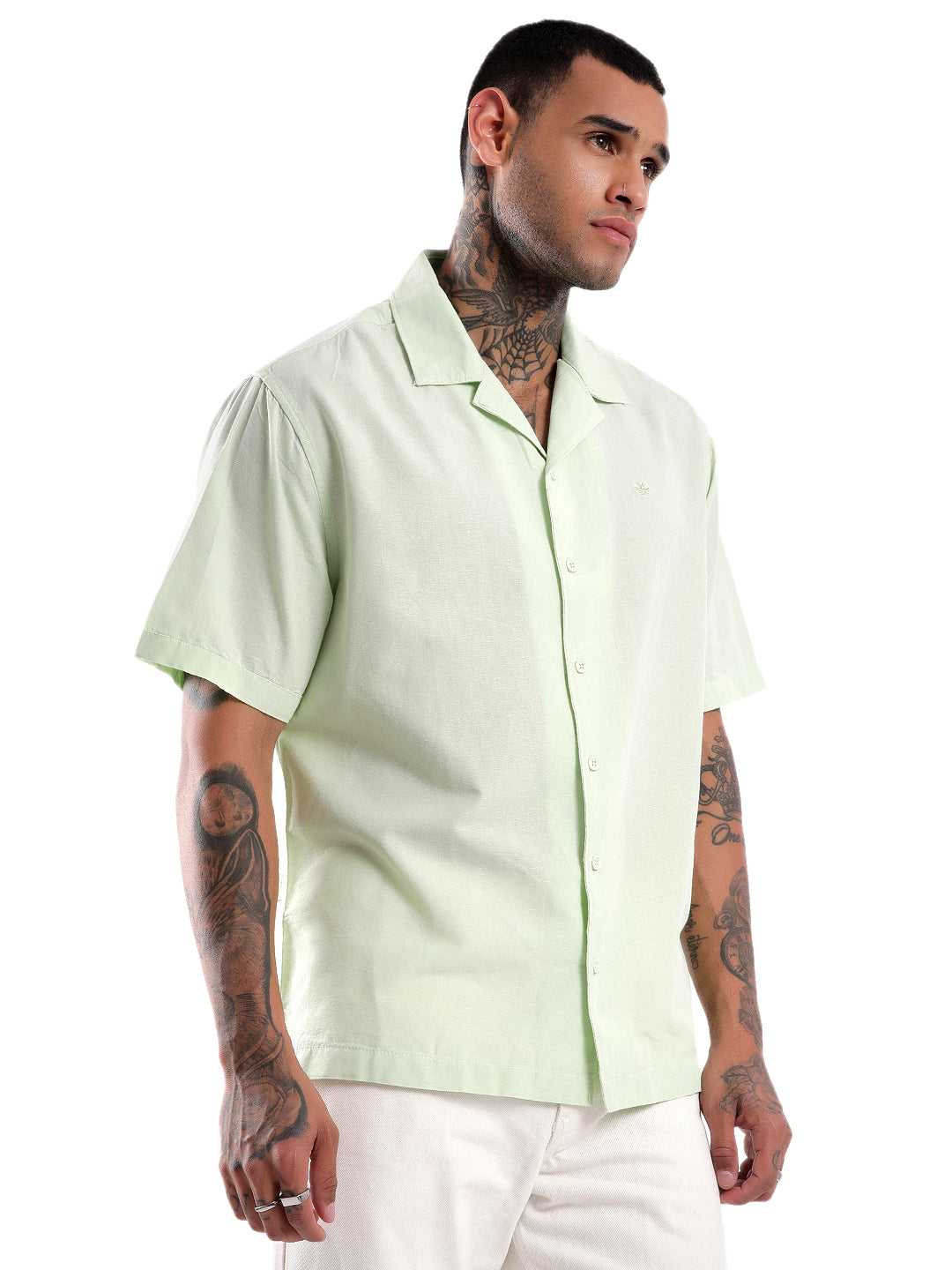 Mint Resort Collar Solid Shirt