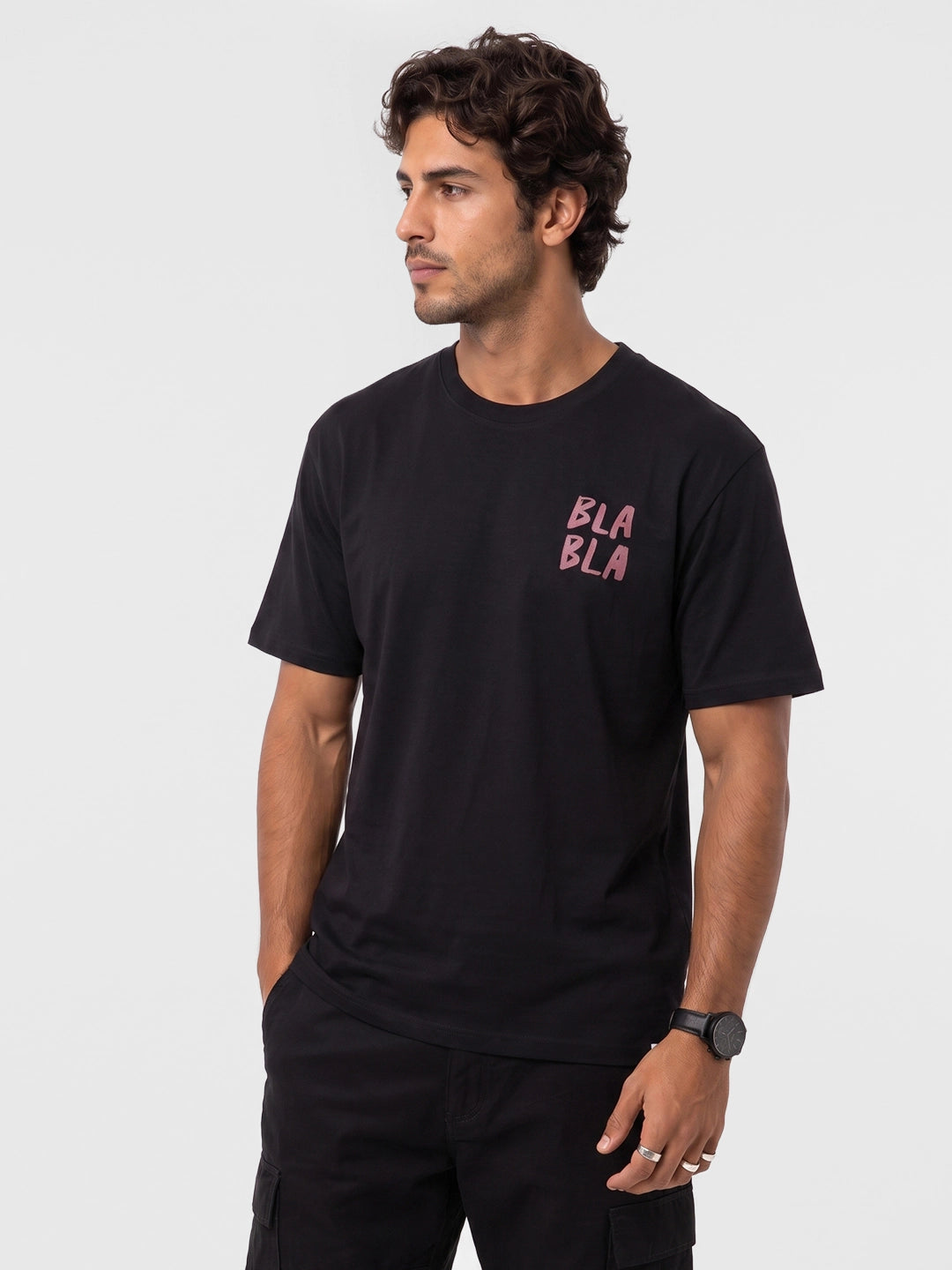 Classic Back Printed T-Shirt | Black