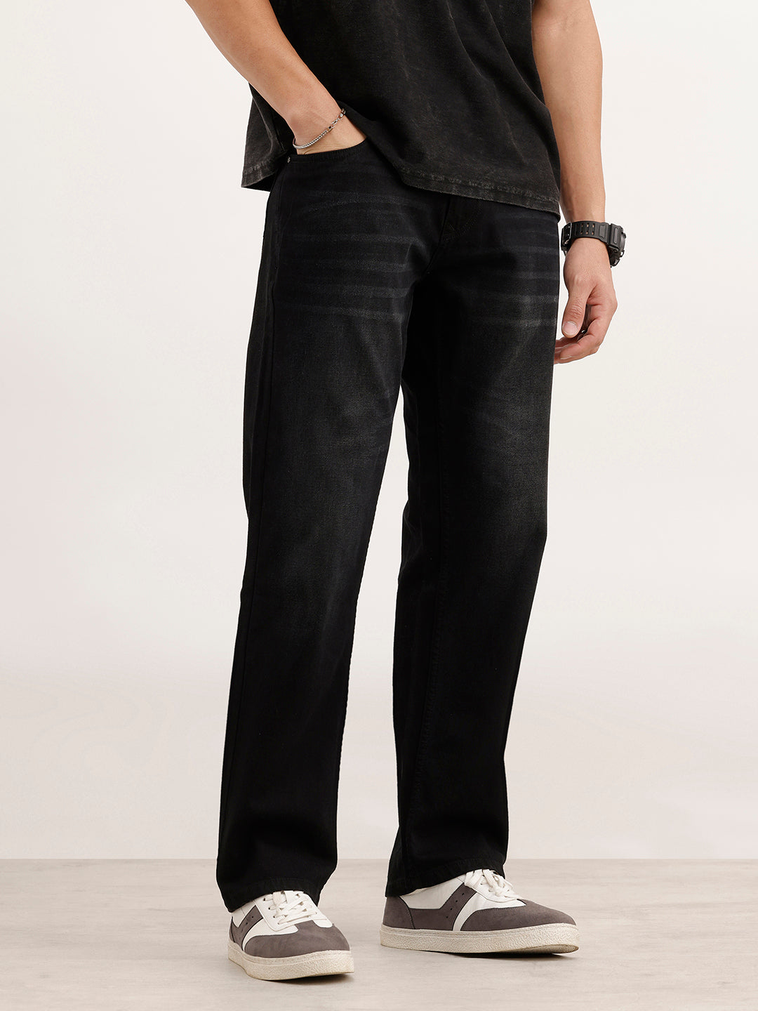 Anti Fit Faded Denim Jeans  | Black