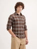 Regular Fit Checkered Shirt | Brown