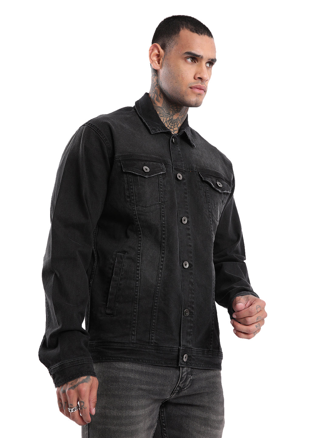 Black Denim Trucker Jacket