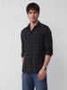 Checkered Slim Fit Full Sleeve Shirt | Black