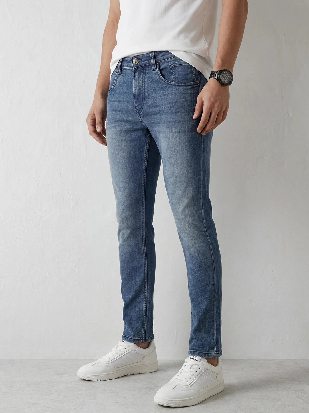 Straight Fit Denim Jeans | Light Blue