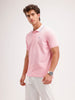 Slim Fit Contrast Collar Polo T-Shirt  | Pink