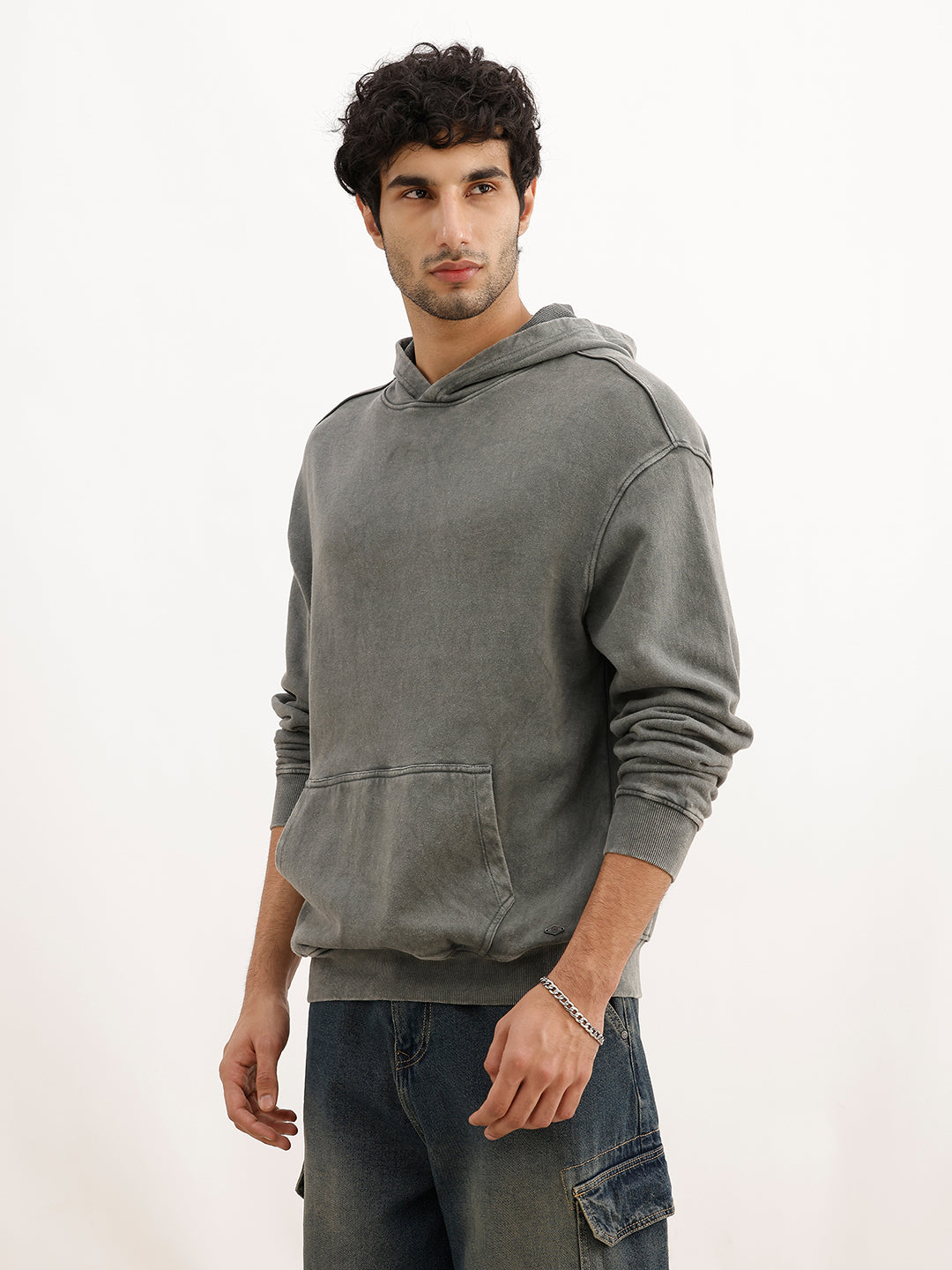 Washed Oversized Hooded Sweatshirt | Olive