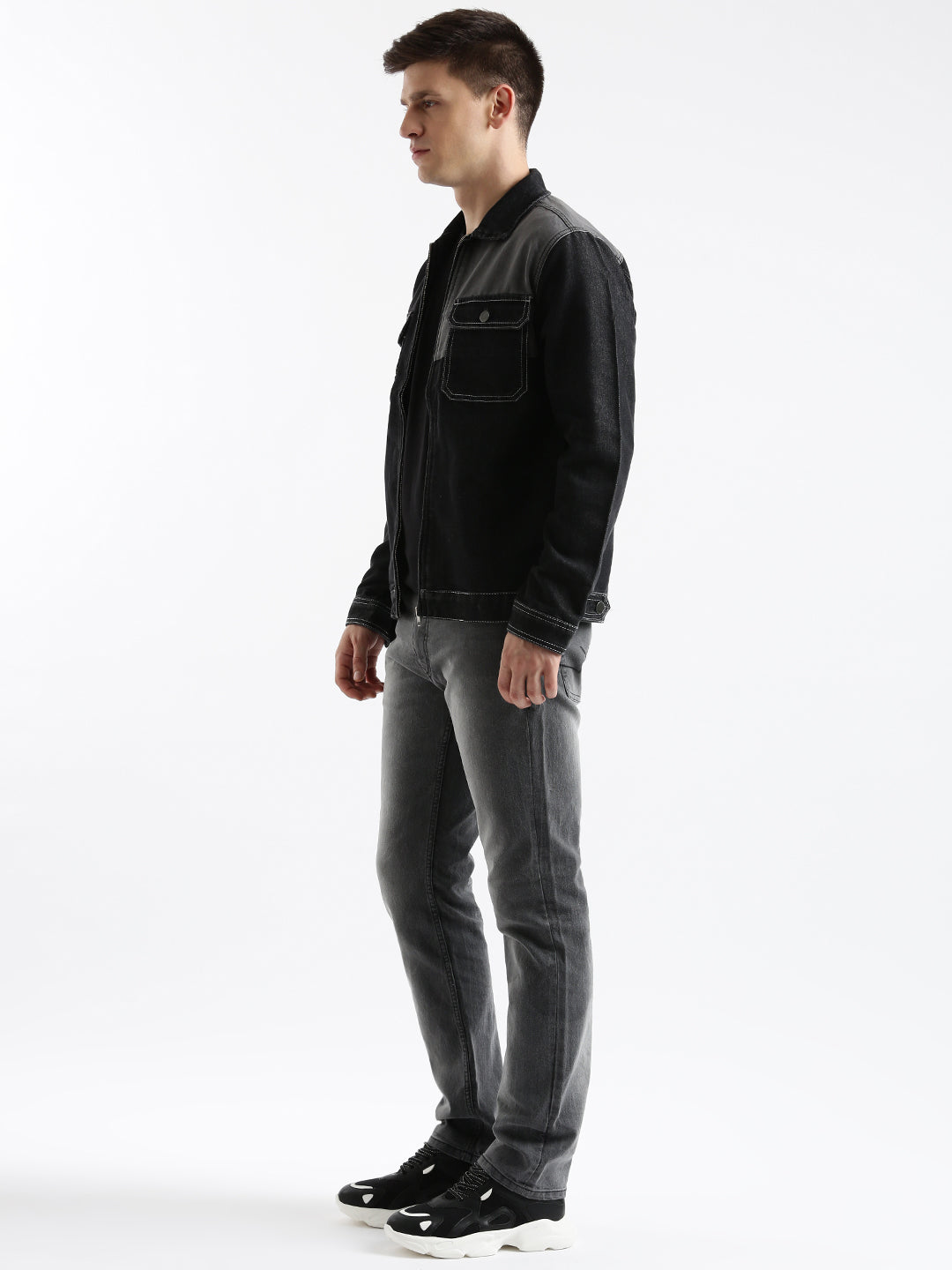 Solid Slim Fit Technical Jacket